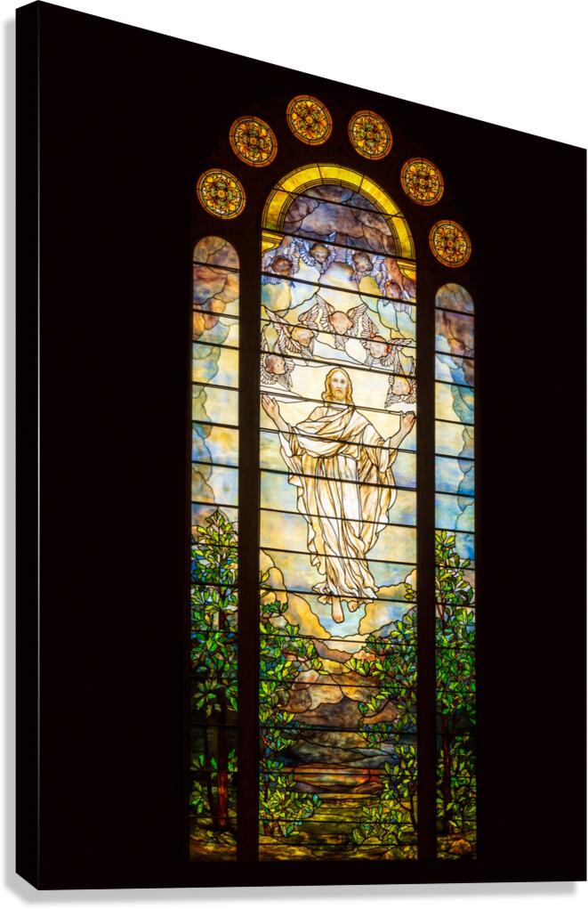 The Ascension of Christ. Tiffany stained glass window. 1896  Canvas Print