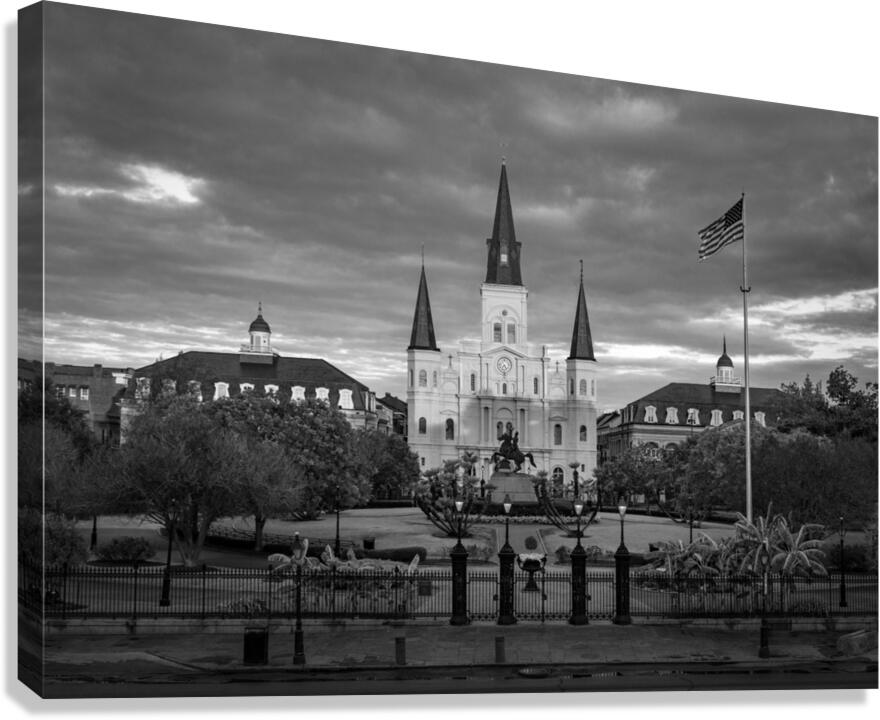Monochrome view of Cathedral Basilica of Saint Louis  Canvas Print