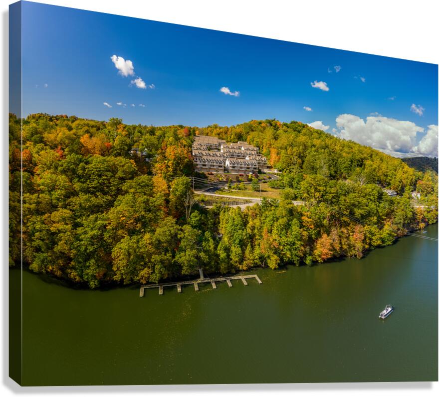 Falls colors surround townhouse development by Cheat Lake in Mor  Canvas Print