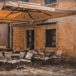 Cafe in Old Town of Kotor in Montenegro