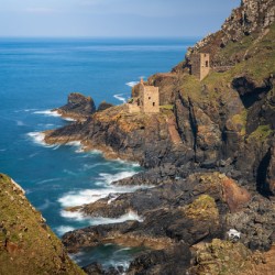 Long duration image of the ruins at Botallack tin mine