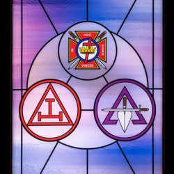 Stained glass window for the order of the Knights Templar
