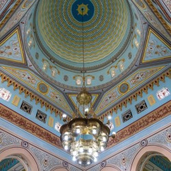 Interior of the dome in the Jumeirah Mosque open to visitors in 