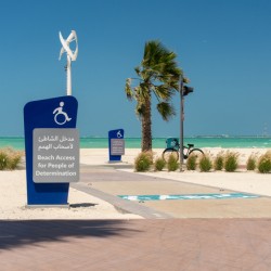 Sign for access to Jumeirah beach for wheelchair users