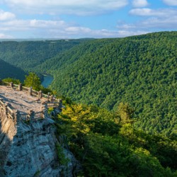 Aerial panorama of Cheat River Gorge