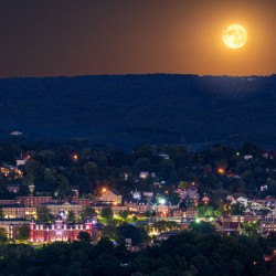 Supermoon rises in the sky above Morgantown in West Virginia