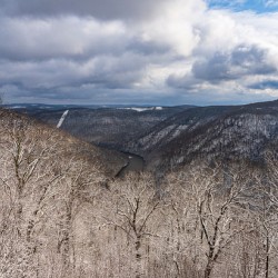 Cheat River Canyon at Coopers Rock on winter afternoon