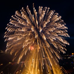 Abstract fireworks over Pittsburgh