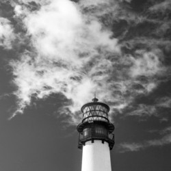 Monochrome Cape Florida lighthouse in Bill Baggs