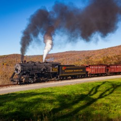 WMRR Steam train powers along railway