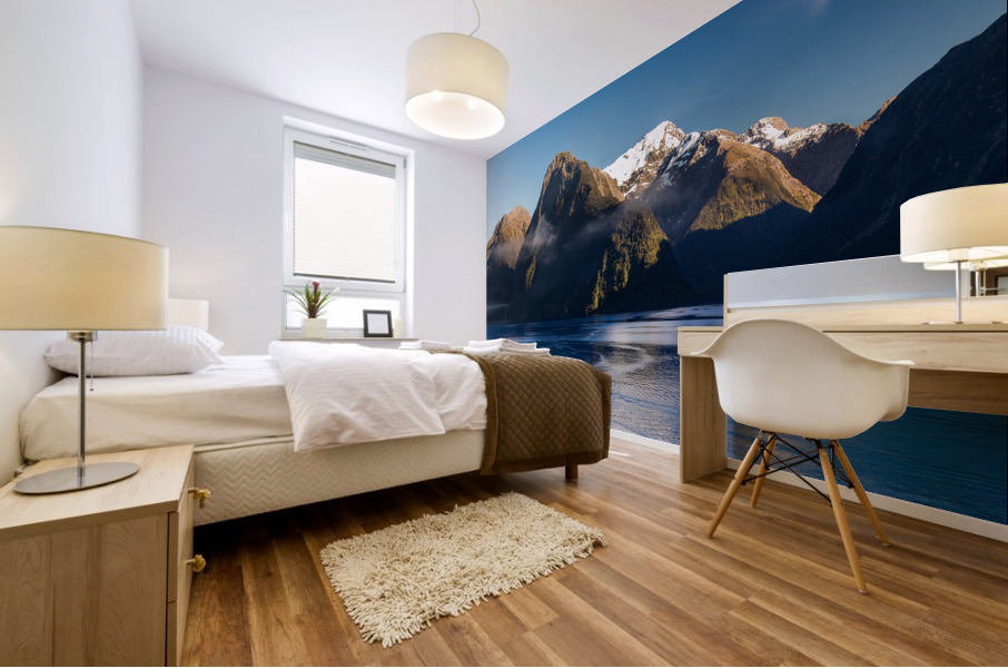 Fjord of Milford Sound in New Zealand Mural print