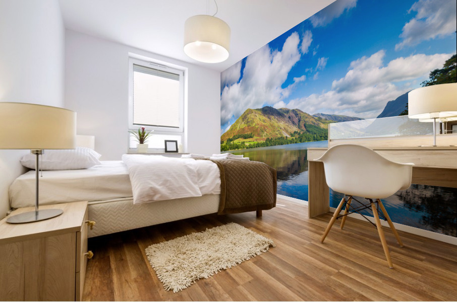 Panorama of Buttermere in Lake District Mural print