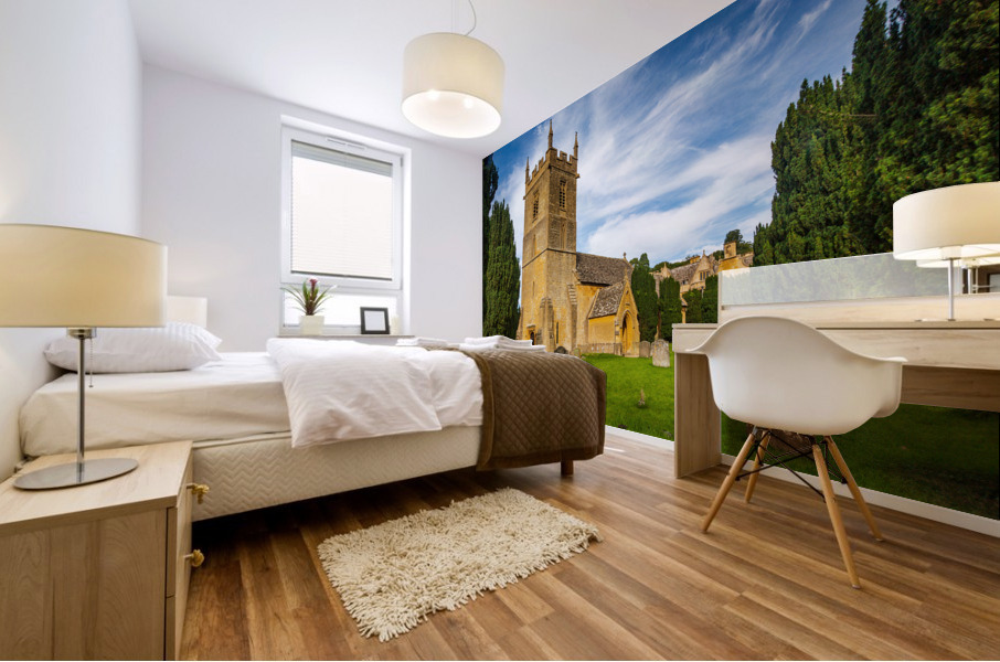 Stanway House and St Peters Church Stanton Mural print