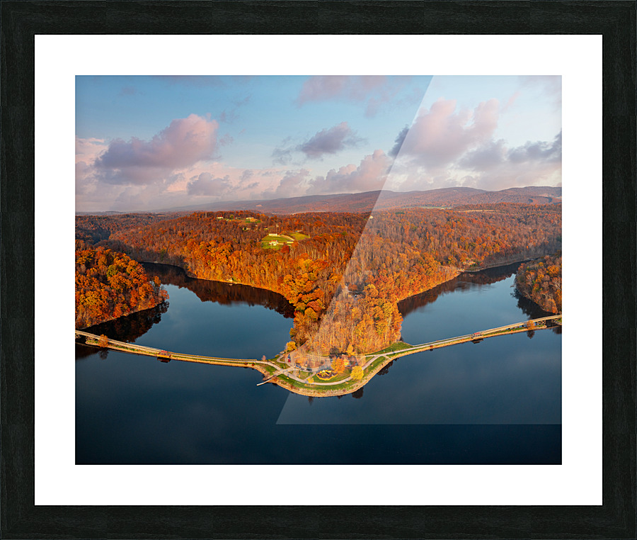 Aerial view of Cheat Lake Park near Morgantown WV  Framed Print Print