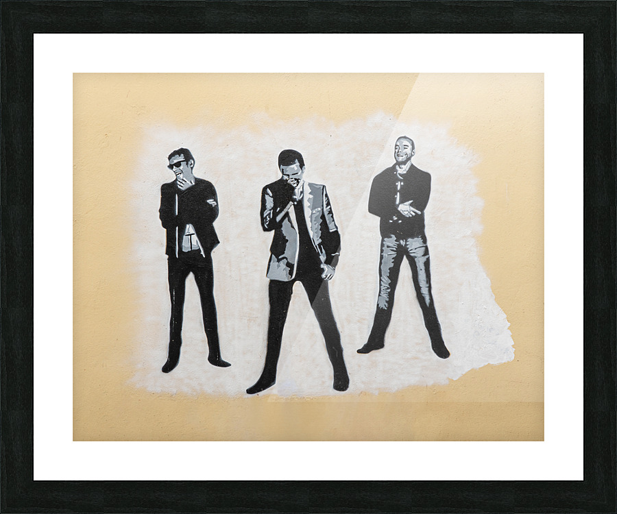 Wall painting of the pop group Muse   Framed Print Print