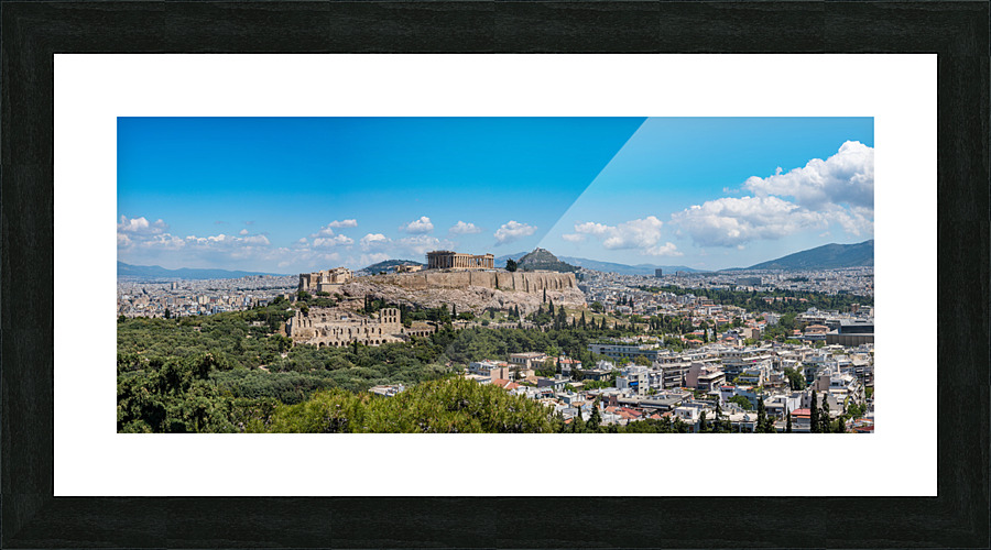 Panorama of city of Athens from Lycabettus hill  Framed Print Print