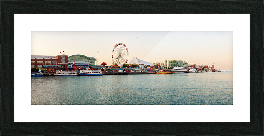 Panorama of Navy Pier in Chicago  Framed Print Print