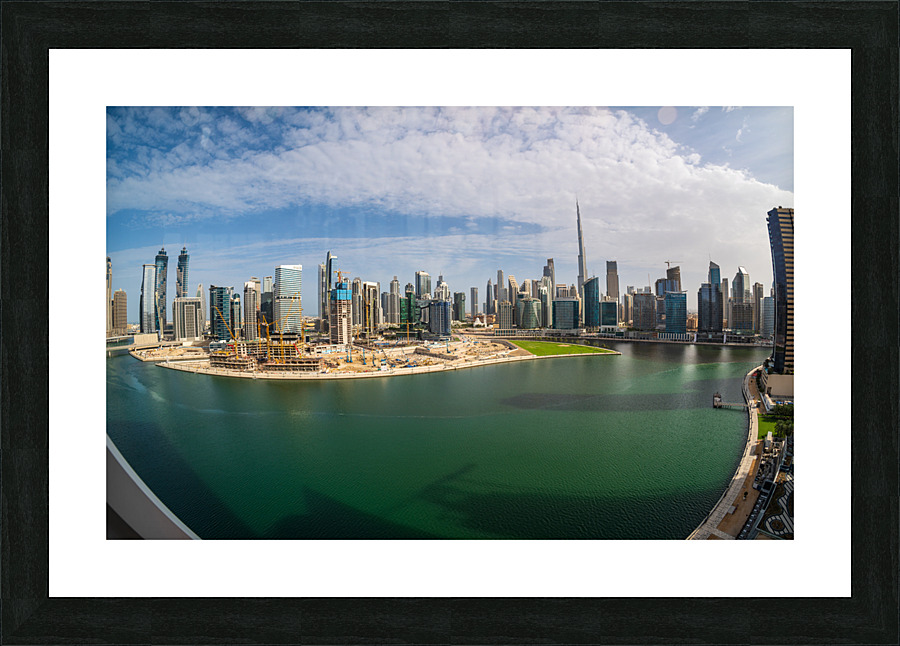 Construction of offices and apartments of Dubai Business Bay   Framed Print Print