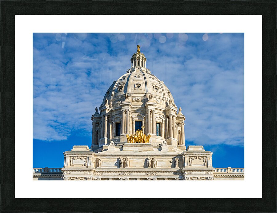 Dome and statue of the State Capitol building in St Paul  Framed Print Print