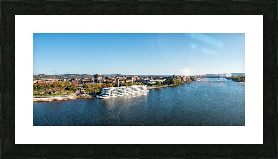 Aerial view of La Crosse Wisconsin and the Mississippi River  Framed Print Print
