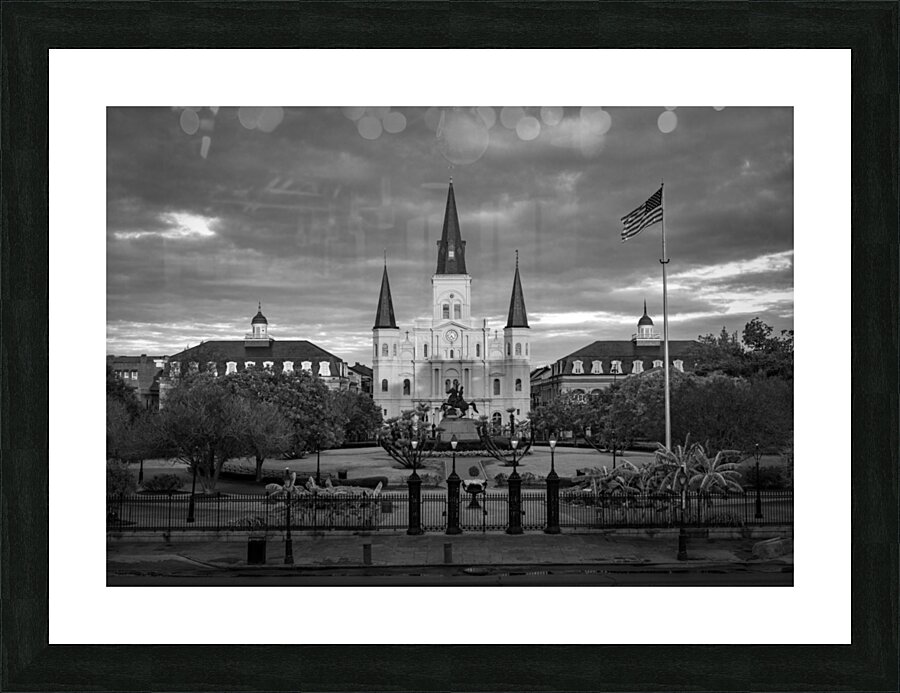 Monochrome view of Cathedral Basilica of Saint Louis  Framed Print Print