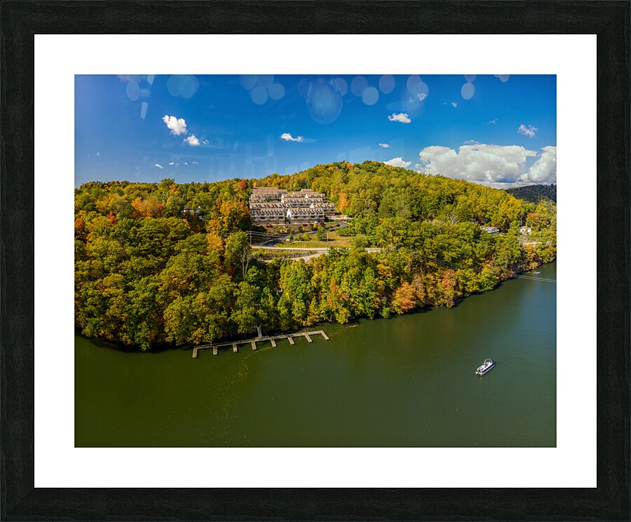 Falls colors surround townhouse development by Cheat Lake in Mor  Framed Print Print