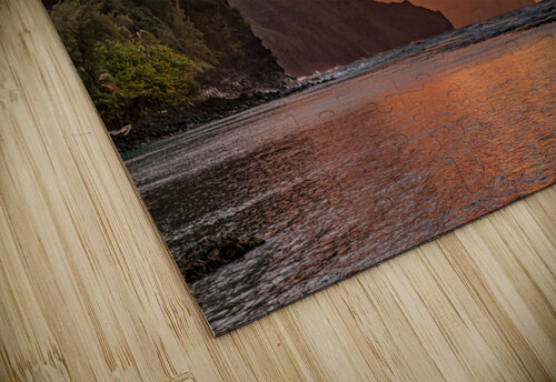 Sunset over the receding mountains of the Na Pali coast of Kauai in Hawaii Steve Heap puzzle