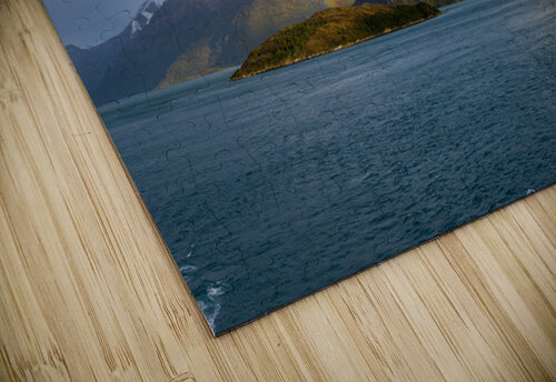 Panorama of Holanda glacier by Beagle channel with rainbow Steve Heap puzzle