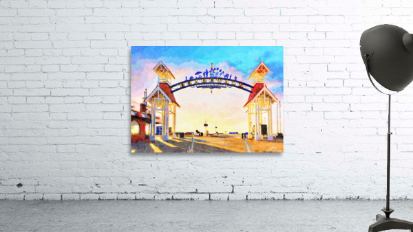 Watercolor of famous sign above Ocean City by Steve Heap