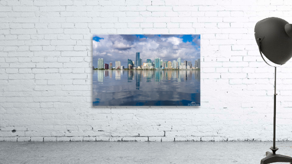 View of Miami Skyline with artificial reflection by Steve Heap
