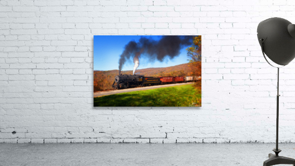 Pastel WMRR Steam train powers along railway by Steve Heap