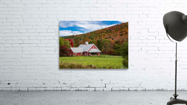 Traditional red Vermont barn with fall colors by Steve Heap