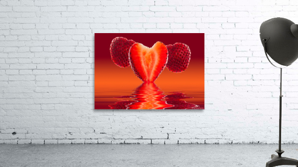Fresh heart shaped strawberry reflected by Steve Heap
