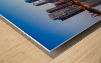 Chicago Skyline at sunset from Navy Pier Wood print