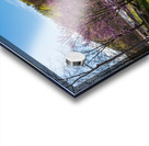 Panorama of Valley Falls WV on a spring morning with bench Acrylic print