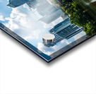 Cityscape of Austin Texas and Mopac railroad bridge by Lady Bird Acrylic print