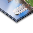 Columbus Ohio waterfront skyline behind railroad truss bridge Acrylic print