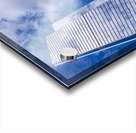 Looking up at modern buildings by brick chimney in Hudson Yards Impression Acrylique