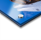 Reflective surface of the Vessel with a skyscraper behind with c Acrylic print