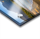 Aerial drone shot of man on the sand of Hanalei beach  Acrylic print