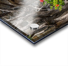 Red flowers in artistic flower arrangement with cartwheel Acrylic print