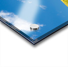 Green grassy lawn with blue sky and clouds Acrylic print