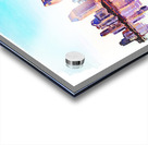 Watercolor painting of San Diego Skyline at sunset from Coronado Acrylic print