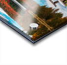 Wooden table and stools by Silver Lake Vermont Acrylic print