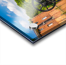 Colorful canal narrowboats in Ellesmere in Shropshire Acrylic print