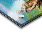 Mountaineer surveys his territory in oil painting Acrylic print