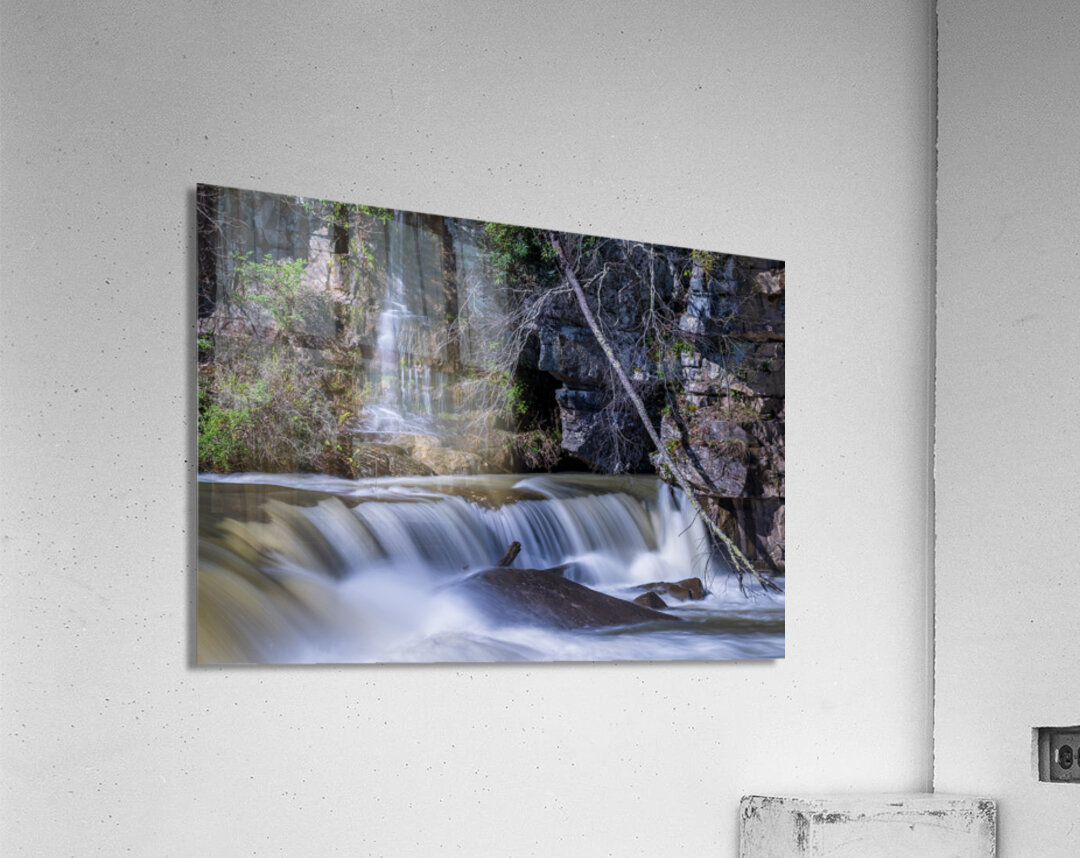 Small waterfall by Valley Falls on a bright spring morning Acrylic Print
