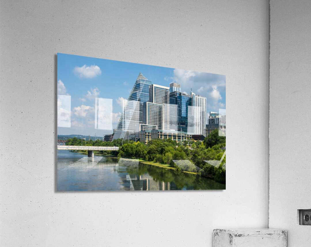 Cityscape of apartments in Austin Texas across Lady Bird Lake Acrylic Print