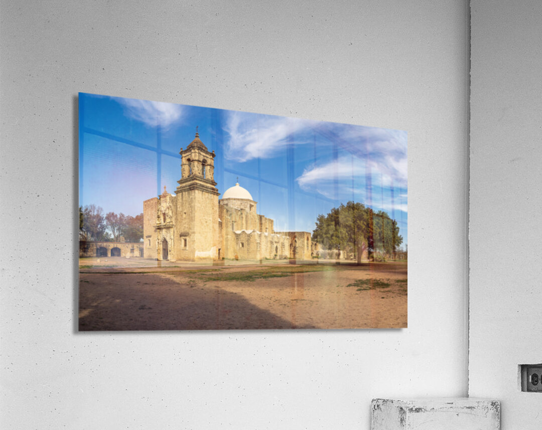 Entrance to the ornate San Jose mission church near San Antonio Acrylic Print