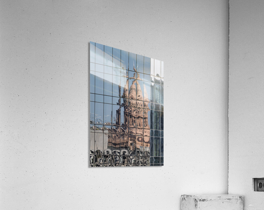 Intricate reflections of the Texas state capitol building on a s Acrylic Print